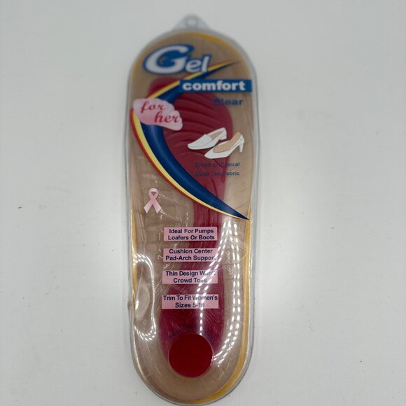 For Her Comfort Insoles Clear Gel for Pumps Loafers Boots Arch Support Size 5-10 - Picture 1 of 4